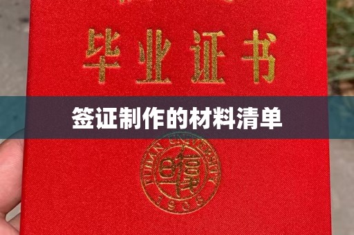 集安签证制作的材料清单
